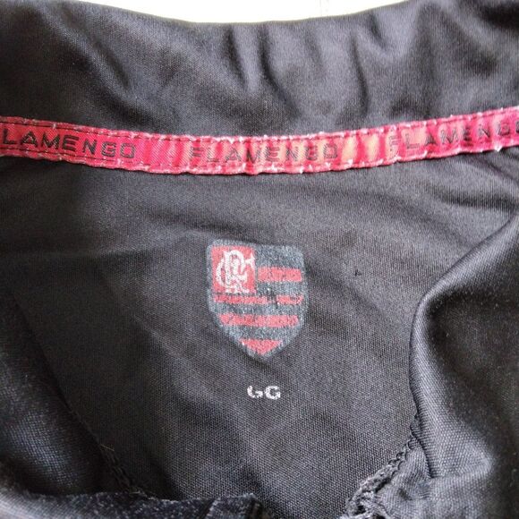 flamengo retro jersey Zip Neck Black Red Large - Picture 5 of 12